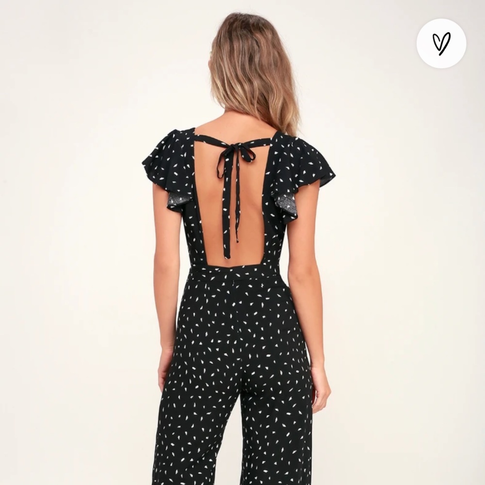 LULUS Black and White Jumpsuit